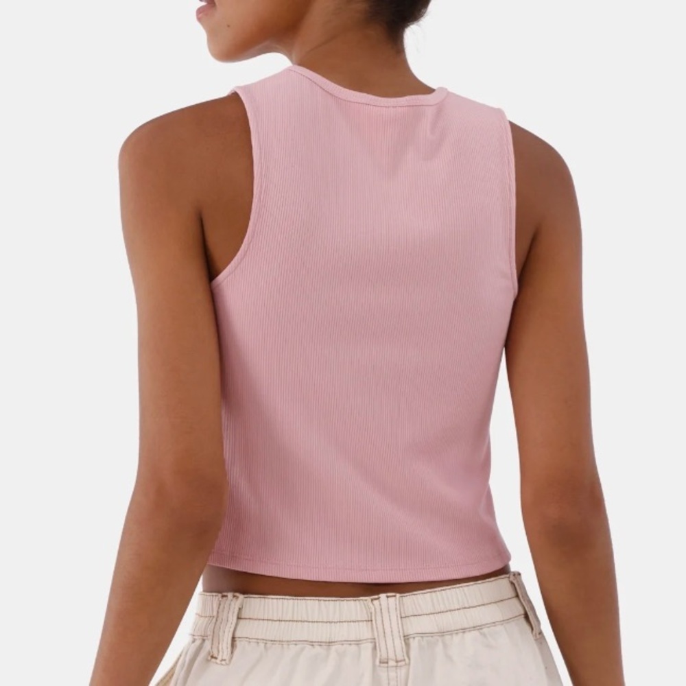 No Boundaries Pink Lace-Up Sleeveless Top - Picture 3 of 4
